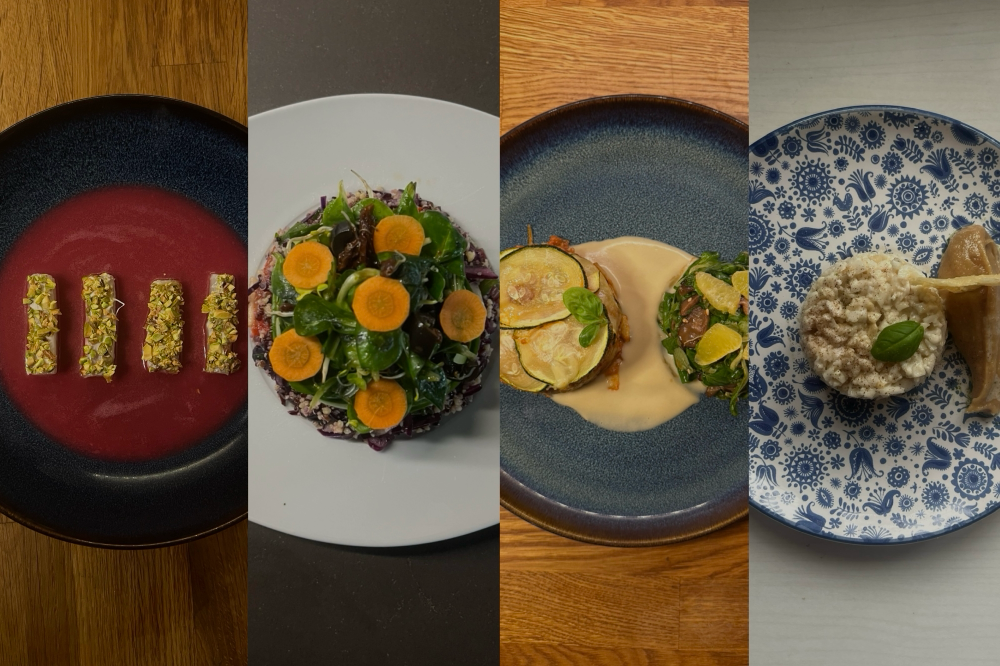 A composition of plant-based dishes by Leo